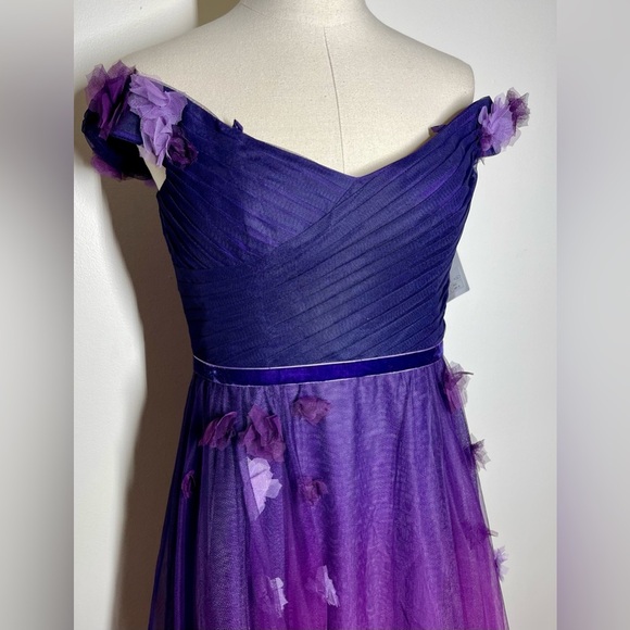 Marchesa Notte | Off The Shoulder High-Lo | Ombre Tulle Gown | Women’s 12 - Picture 4 of 10